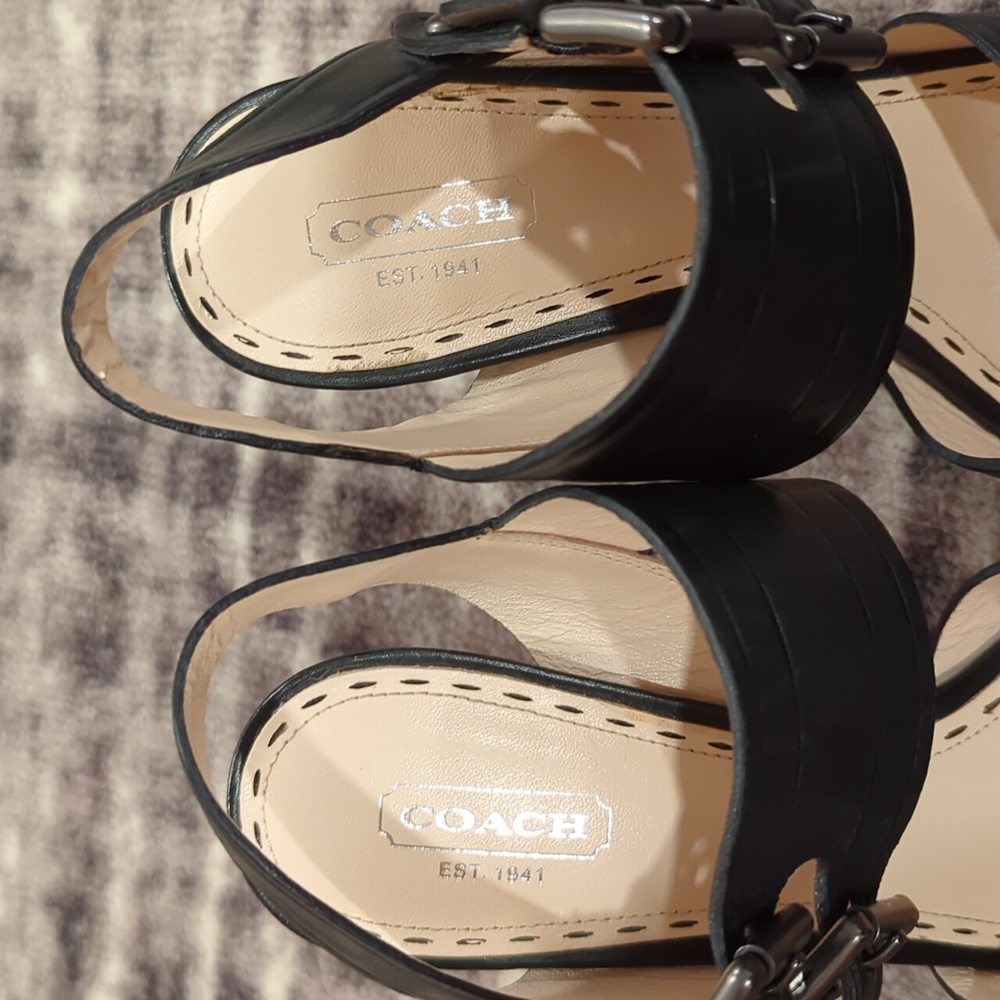 Coach black strappy sandal - Picture 6 of 7